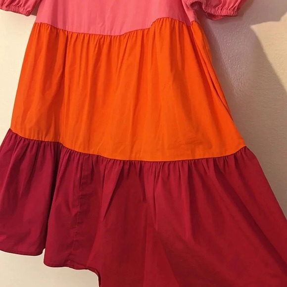 C Wonder | Babydoll oversized tiered ruffle mini dress Women’s size S stretch - Picture 3 of 7